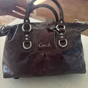 Coach Brown Satchel with Silver Hardware